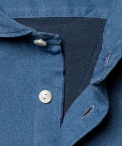 Eton Blue Satin Indigo Slim Fit