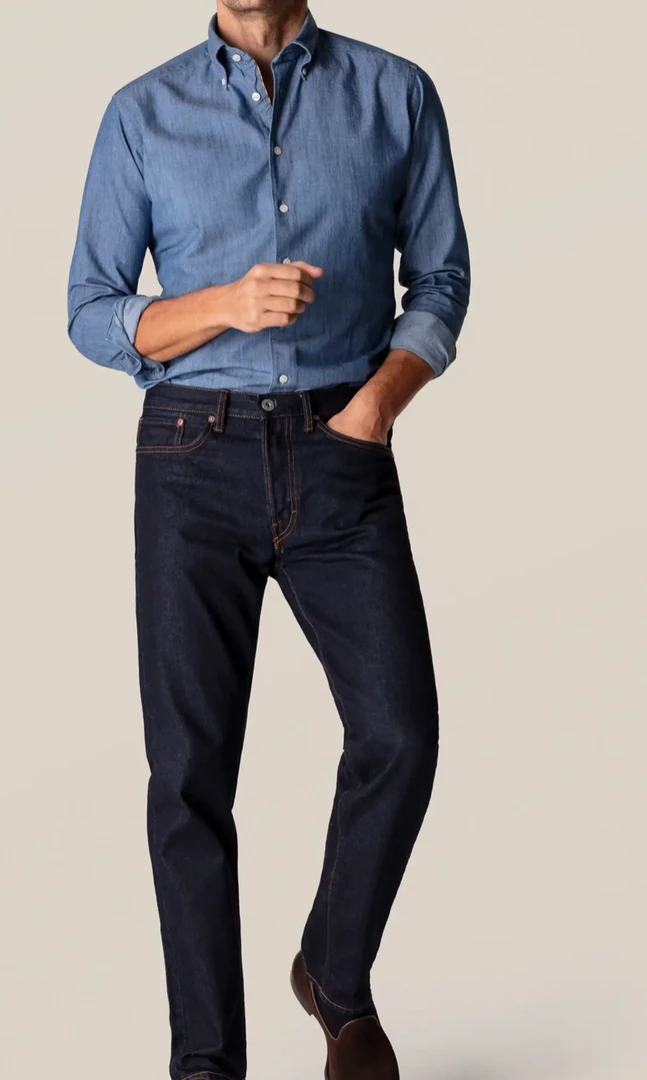 Eton Off The Water Garment Washed Light Blue Denim Shirt 2 Eton Off The Water Garment Washed Light Blue Denim Shirt