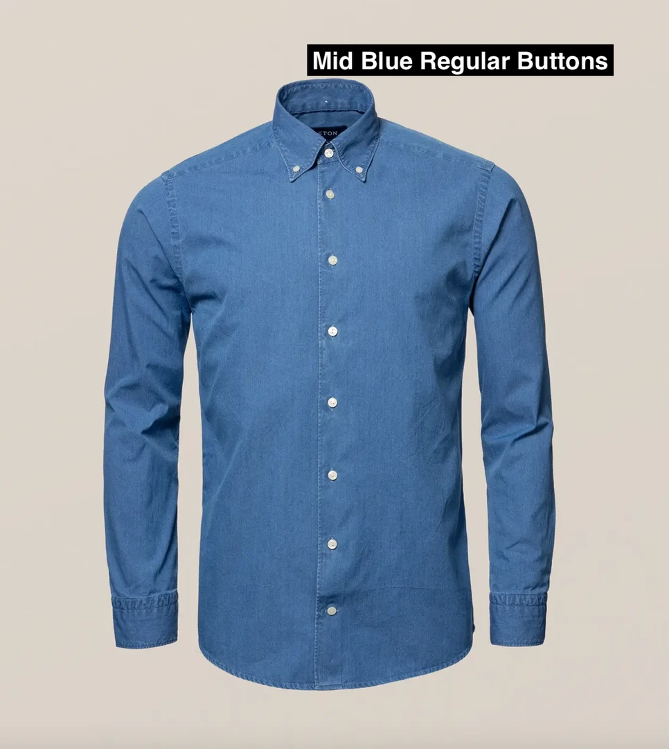 Off The Water Eton Lightweight Blue Denim Shirt -Button Down 1 Off The Water Eton Lightweight Blue Denim Shirt -Button Down