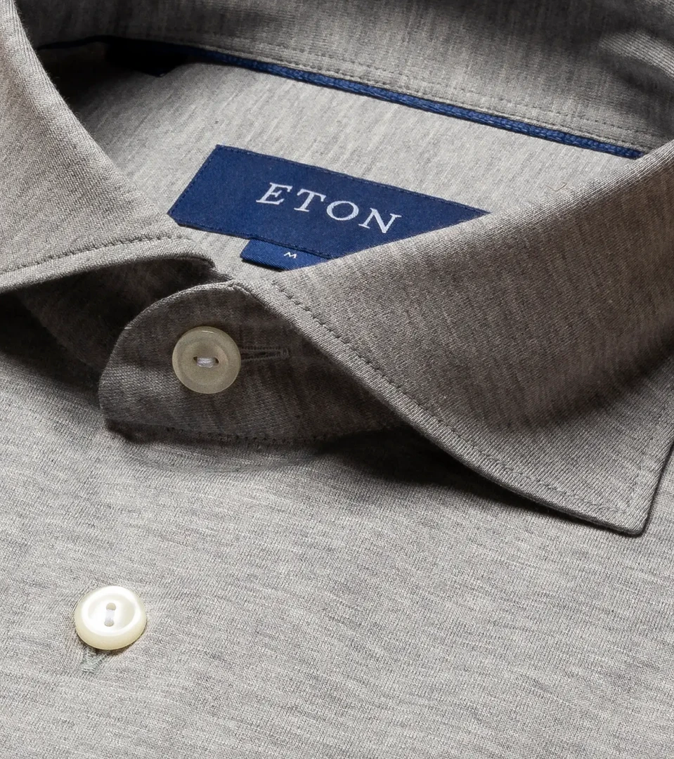 Eton Knitted Long Sleeve Jersey Shirt Slim Fit 1 Eton Knitted Long Sleeve Jersey Shirt Slim Fit