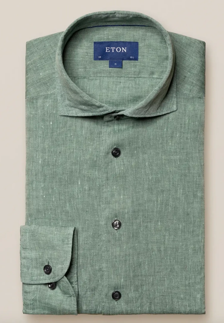 Eton Green Linen Shirt Off The Water 2 Eton Green Linen Shirt Off The Water
