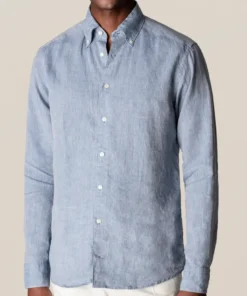 Eton Blue Linen Button Down Off The Water