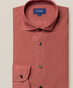 Eton Red Linen Cut Away Collar