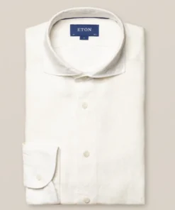 Off The Water Eton White Linen Casual Shirt