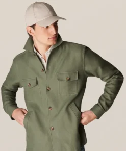 Eton Double Faced Overshirt Green Off The Water
