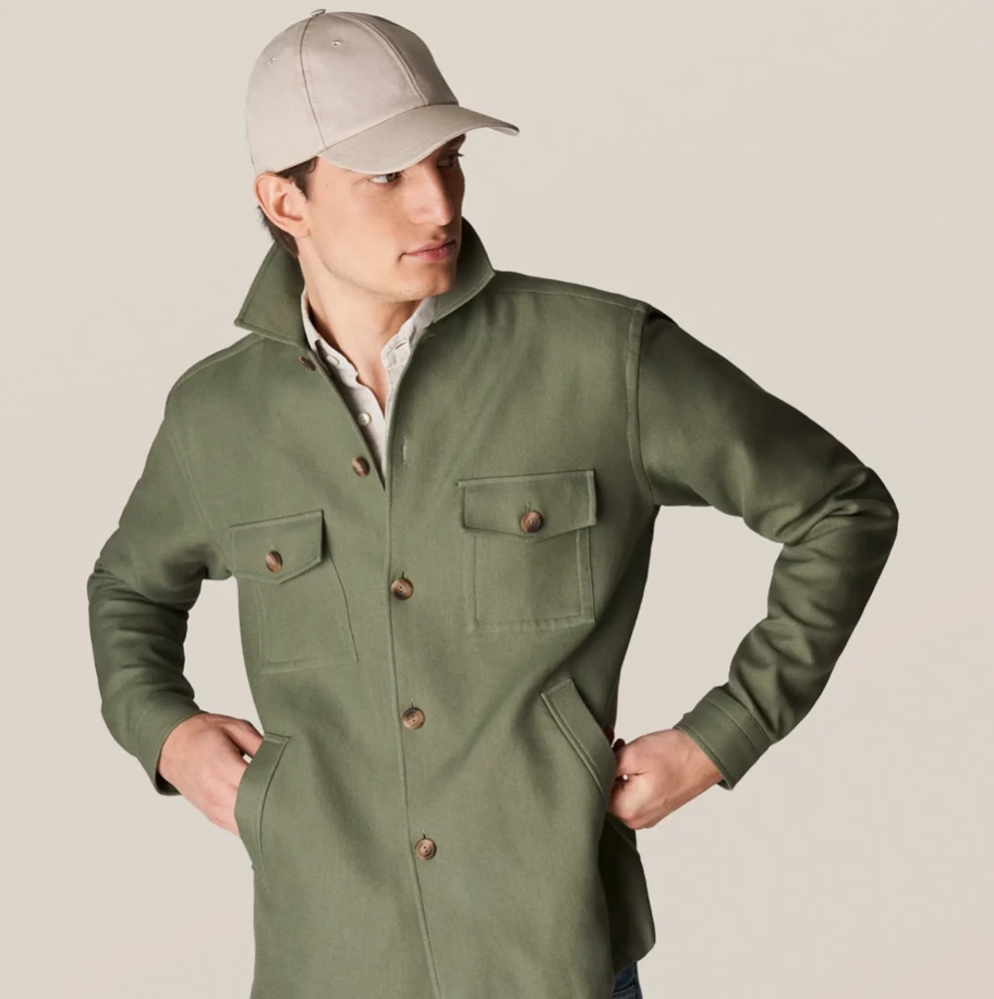Eton Double Faced Overshirt Green Off The Water 1 Eton Double Faced Overshirt Green Off The Water