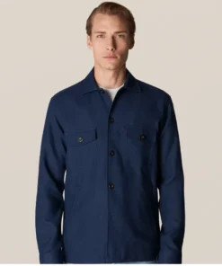 Eton Double Faced Overshirt Navy Off The Water