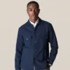 Eton Double Faced Overshirt Blue Off The Water