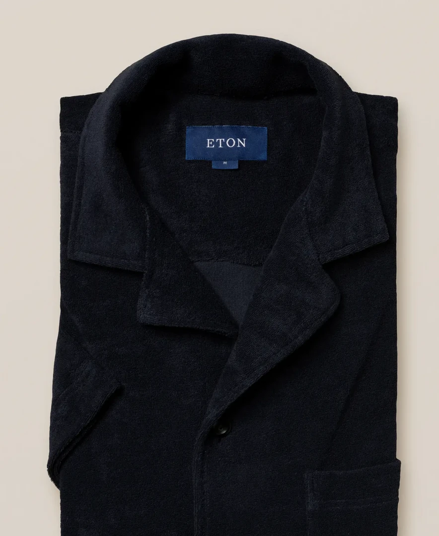 Off The Water Eton Dark Navy Terry Cloth Resort Shirt 2 Off The Water Eton Dark Navy Terry Cloth Resort Shirt