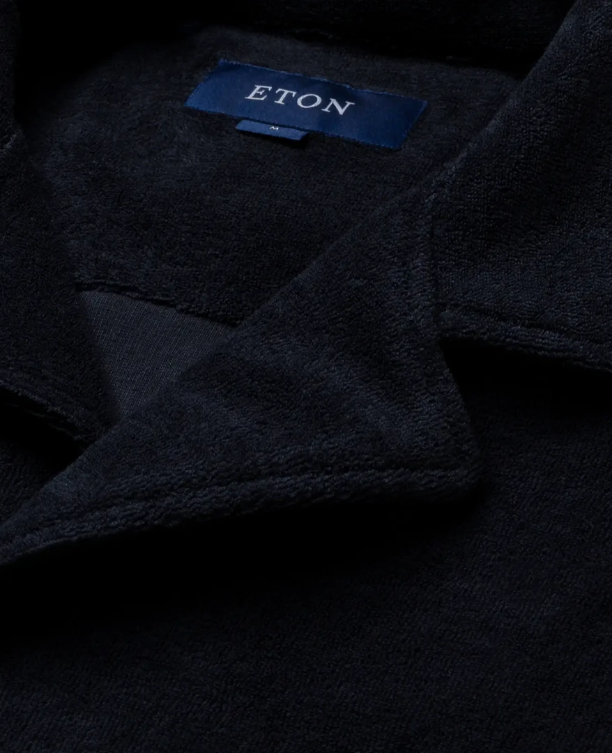 Off The Water Eton Dark Navy Terry Cloth Resort Shirt 3 Off The Water Eton Dark Navy Terry Cloth Resort Shirt