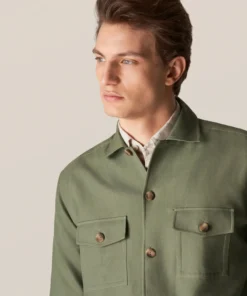 Eton Double Faced Overshirt Green Off The Water 7 Eton Double Faced Overshirt Green Off The Water