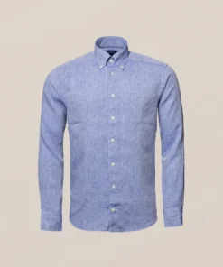 Eton Blue Linen Button Down